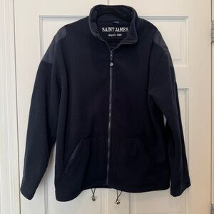 Saint James Depuis 1889 Navy Blue Fleece Zip Up Jacket Large